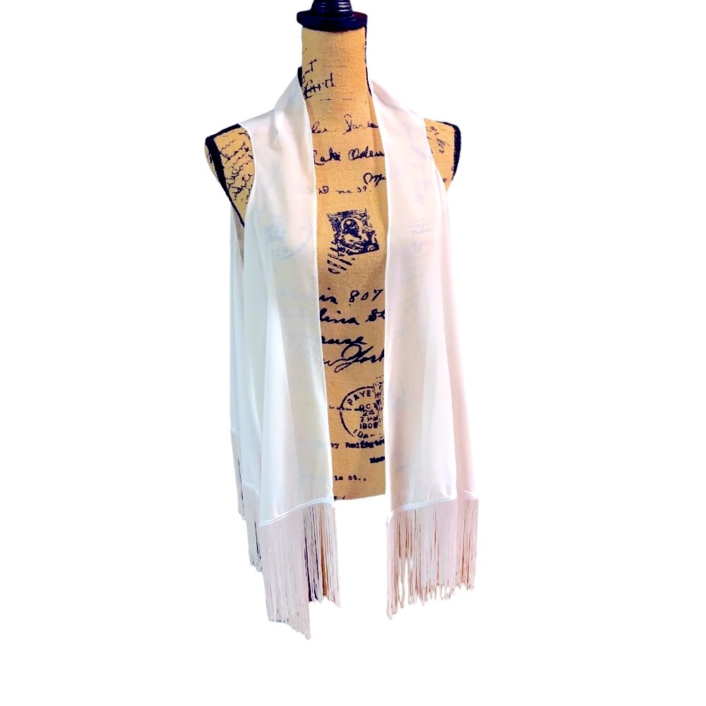 🔥 4 for $20 Passion For Fashion NWOT White BOHO Fringe Sheer Vest (must bundle)